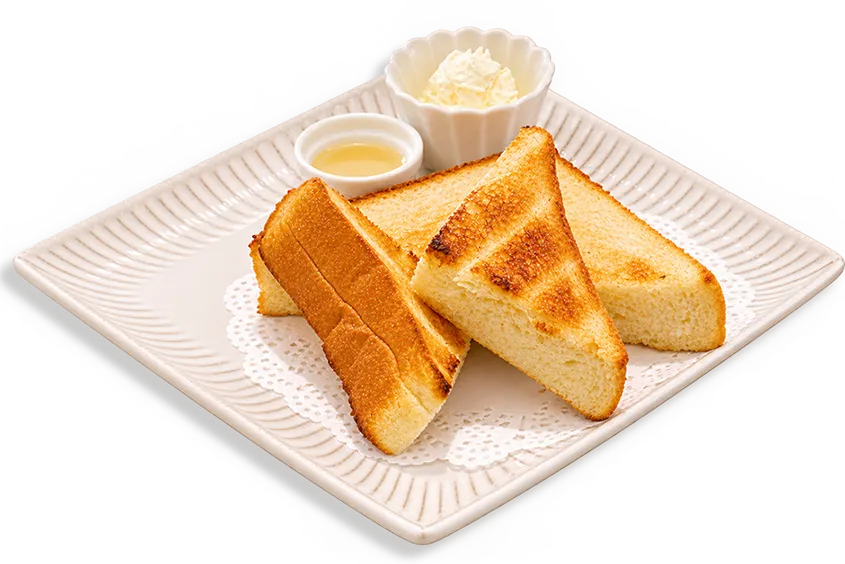 国産はちみつと塩麹バターを添えたハニートースト